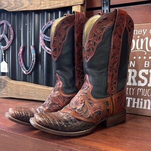Handcrafted Brown & Black Men's Western Boots